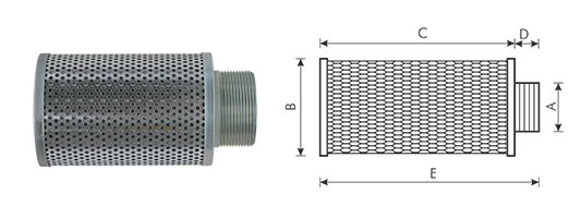 Metaalgaasfilter verzinkt 1 x buitendraad